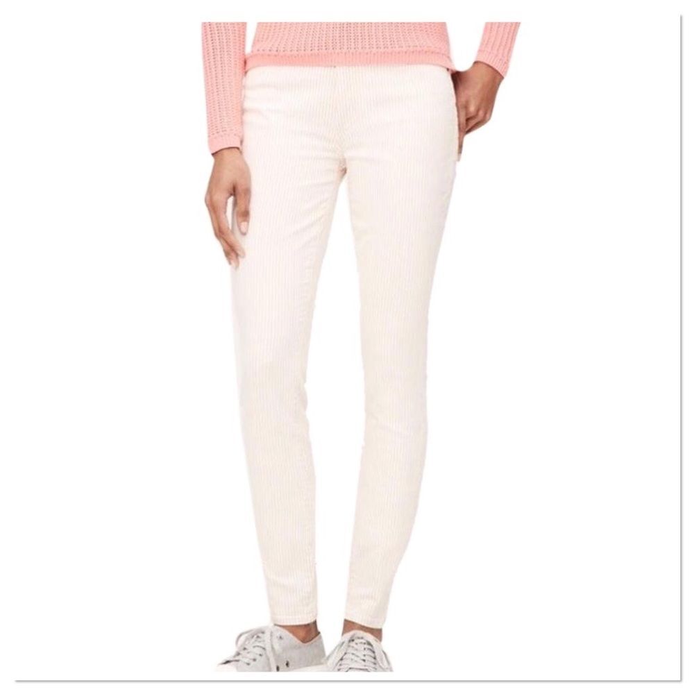 Ann Taylor LOFT Apricot Striped Curvy Jeans 29